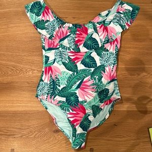Matilda Jane Enchanted Garden Palm Tree Paradise One Piece Swimsuit -‎ L Mama